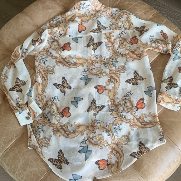 The Kooples Silk Butterfly Sheer Blouse Size XS - Picture 2 of 14